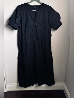 Who What Wear Black Puff Sleeve Tiered Midi Dress XXL